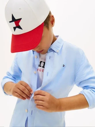 Camicia da bambino in misto lino dal taglio morbido