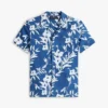 Camicia da bambino in misto lino e cotone a fiori