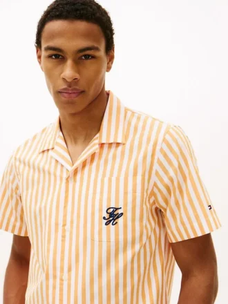 Camicia da campeggio a righe effetto carta