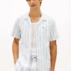 Camicia da campeggio a righe in tessuto dobby, vestibilità regolare
