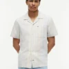 Camicia da campeggio a righe in tessuto dobby, vestibilità regolare