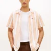 Camicia da campeggio a righe in tessuto dobby, vestibilità regolare Camicia da campeggio a righe in tessuto dobby, vestibilità regolare