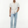 Camicia da campeggio a righe in tessuto dobby, vestibilità regolare