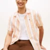 Camicia da campeggio a righe in tessuto dobby, vestibilità regolare Camicia da campeggio a righe in tessuto dobby, vestibilità regolare