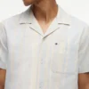 Camicia da campeggio a righe in tessuto dobby, vestibilità regolare
