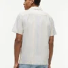 Camicia da campeggio a righe in tessuto dobby, vestibilità regolare