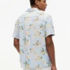 Camicia da campeggio in misto lino a fiori, vestibilità regolare Camicia da campeggio in misto lino a fiori, vestibilità regolare