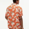 Camicia da campeggio in misto lino a fiori, vestibilità regolare Camicia da campeggio in misto lino a fiori, vestibilità regolare