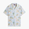 Camicia da campeggio in misto lino a fiori, vestibilità regolare Camicia da campeggio in misto lino a fiori, vestibilità regolare