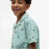 Camicia da campo a righe con logo monogramma per bambini Camicia da campo a righe con logo monogramma per bambini