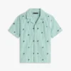 Camicia da campo a righe con logo monogramma per bambini Camicia da campo a righe con logo monogramma per bambini