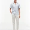 Camicia da campo a righe in misto cotone e lino Camicia da campo a righe in misto cotone e lino