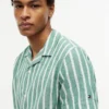 Camicia da campo a righe in misto cotone e lino Camicia da campo a righe in misto cotone e lino