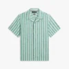 Camicia da campo a righe in misto cotone e lino Camicia da campo a righe in misto cotone e lino