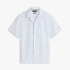 Camicia da campo a righe in misto cotone e lino Camicia da campo a righe in misto cotone e lino
