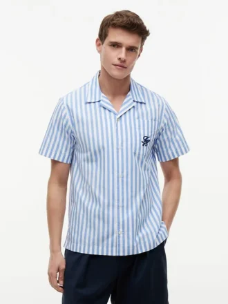 Camicia da campo a righe Paper-Touch
