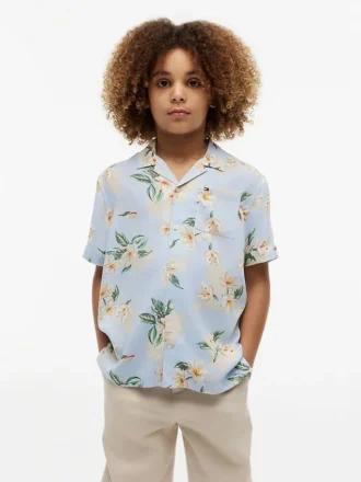 Camicia da campo con stampa floreale per bambini