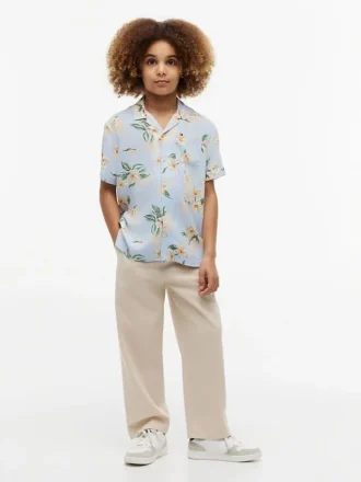 Camicia da campo con stampa floreale per bambini