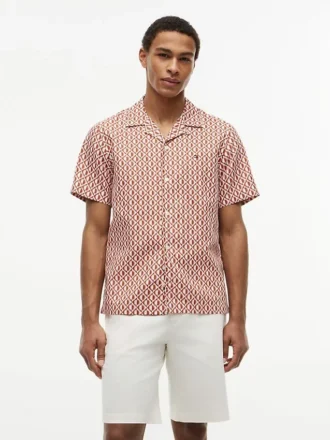 Camicia da campo con stampa solare, vestibilità regolare
