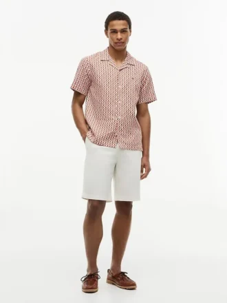 Camicia da campo con stampa solare, vestibilità regolare
