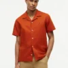 Camicia da campo in cotone e lino dalla vestibilità regolare Camicia da campo in cotone e lino dalla vestibilità regolare