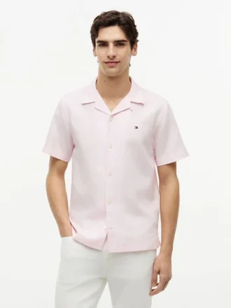 Camicia da campo in cotone e lino dalla vestibilità regolare