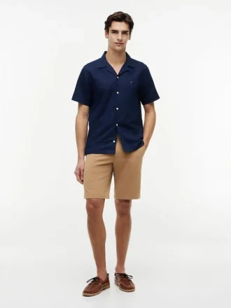 Camicia da campo in cotone e lino dalla vestibilità regolare