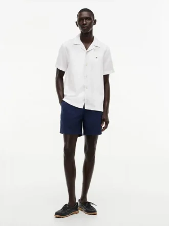 Camicia da campo in cotone e lino dalla vestibilità regolare