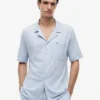 Camicia da notte a maniche corte in seersucker