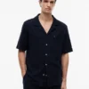 Camicia da notte a maniche corte in seersucker