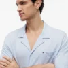 Camicia da notte a maniche corte in seersucker