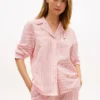 Camicia da notte a righe in seersucker