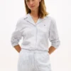 Camicia da notte a righe in seersucker