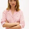 Camicia da notte a righe in seersucker