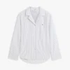 Camicia da notte a righe in seersucker