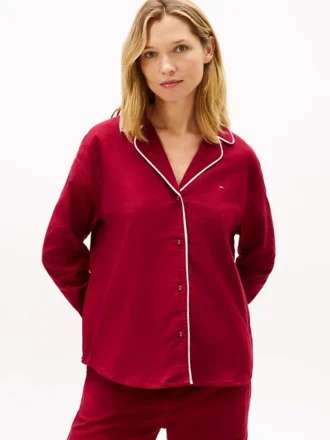 Camicia da notte in flanella a spina di pesce
