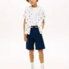 Camicia elasticizzata con stampa all-over a tema velico per bambini
