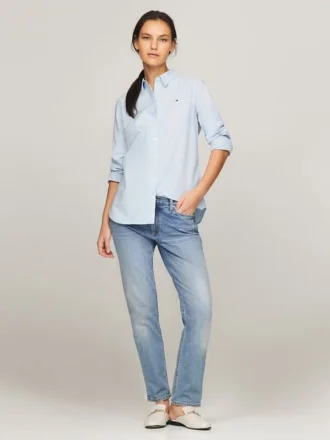 Camicia elasticizzata in tessuto Oxford, vestibilità regolare