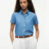 Camicia in chambray con maniche a sbuffo Camicia in chambray con maniche a sbuffo