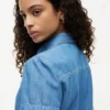 Camicia in chambray con maniche a sbuffo Camicia in chambray con maniche a sbuffo