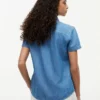 Camicia in chambray con maniche a sbuffo Camicia in chambray con maniche a sbuffo