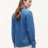 Camicia in chambray con maniche a sbuffo Camicia in chambray con maniche a sbuffo