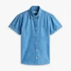 Camicia in chambray con maniche a sbuffo Camicia in chambray con maniche a sbuffo