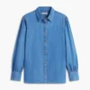 Camicia in chambray con maniche a sbuffo Camicia in chambray con maniche a sbuffo