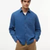 Camicia in denim waffle tinta indaco Camicia in denim waffle tinta indaco