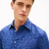 Camicia in jacquard con stampa di palme Camicia in jacquard con stampa di palme