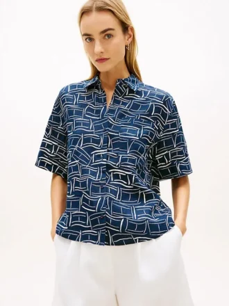 Camicia in lino a maniche corte