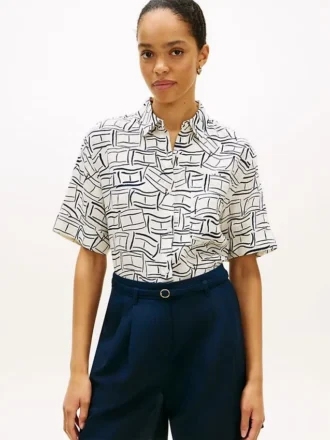 Camicia in lino a maniche corte
