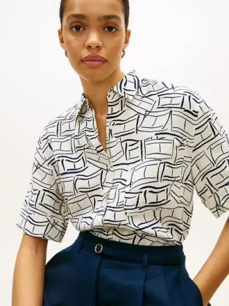 Camicia in lino a maniche corte