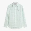 Camicia in lino a quadretti con vestibilità regolare Camicia in lino a quadretti con vestibilità regolare